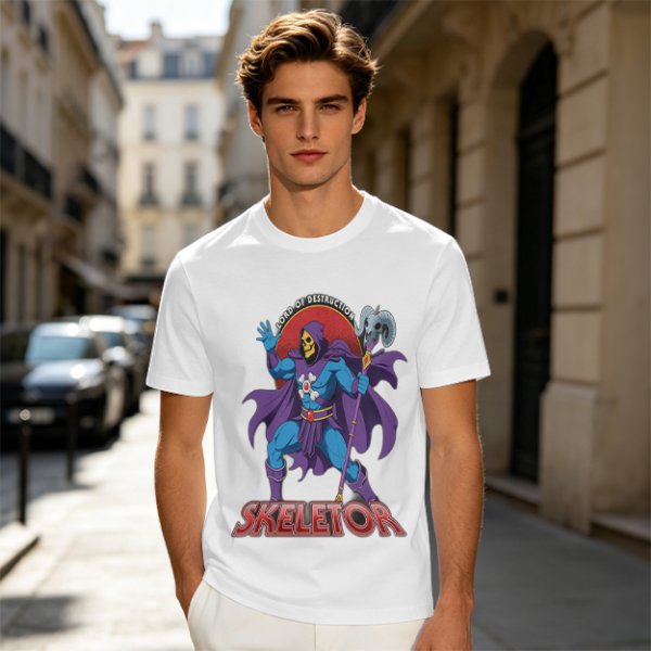 Skeletor Lord of Destruction Graphic Olive T-Shirt