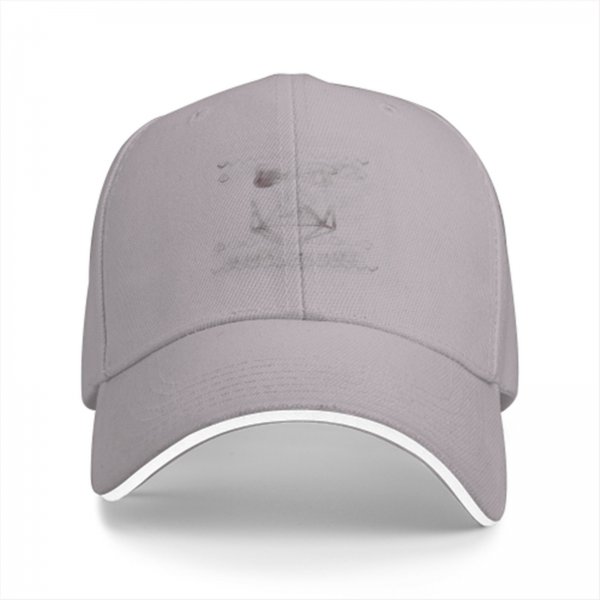 Black baseball cap with white trim on the brim