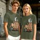 Olive T-Shirt with Charlie Brown and Snoopy at Oktoberfest Beer Barrel