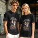 Olive graphic t-shirt with 'No longer fighting with my demons we're friends now' print