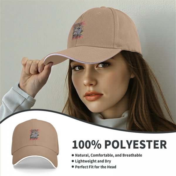 Black baseball cap with 'Born to Sparkle not to Work' cool unicorn print