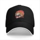 Black Baseball Cap With Ramen Skull Graphic Print
