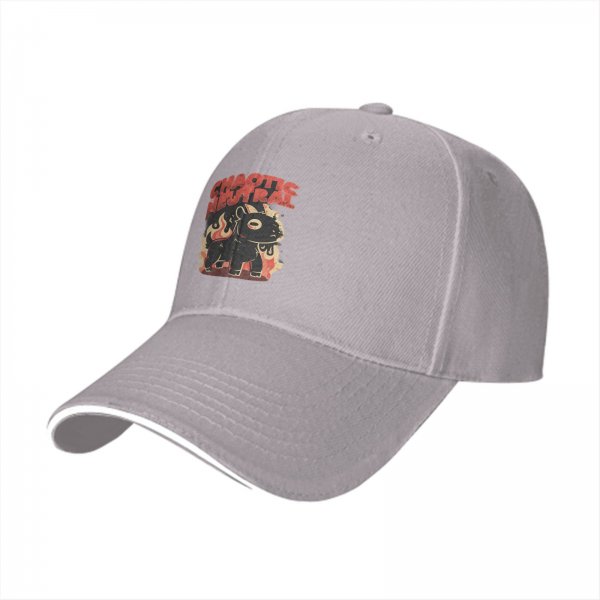 Black Baseball Cap With Chaotic Neutral Hellhound Fire Art Print