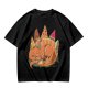 Sleeping Dinosaur Surrounded by Food Slices Graphic T-Shirt