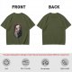 Olive T-Shirt with Vampire Coffee Before Coffin Graphic Print