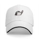 Black baseball cap with a cute penguin holding a bloodied knife print