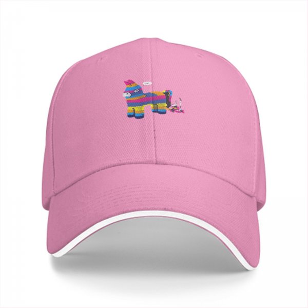 Black baseball cap with rainbow piñata donkey graphic