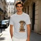 Olive t-shirt with coffee moka pot mouse shop graphic and coffee love quote