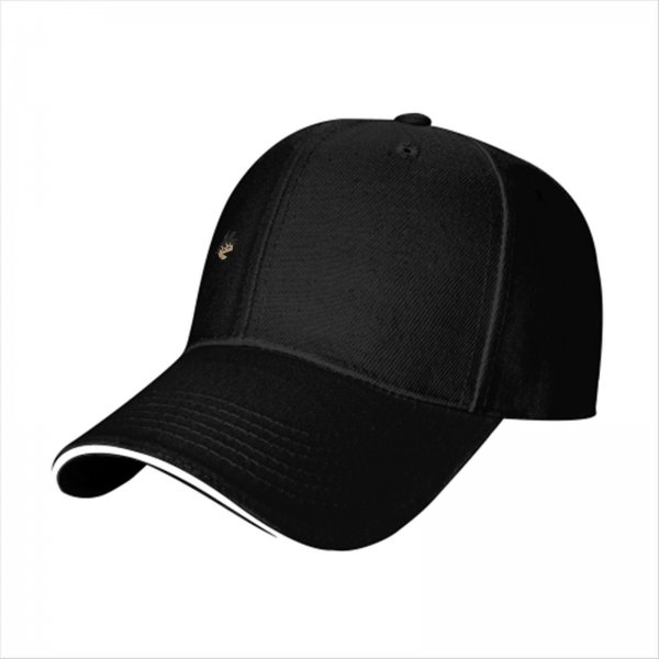 Black Baseball Cap With Small Anime Character Embroidery