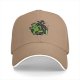 Black baseball cap with running cactus graphic design