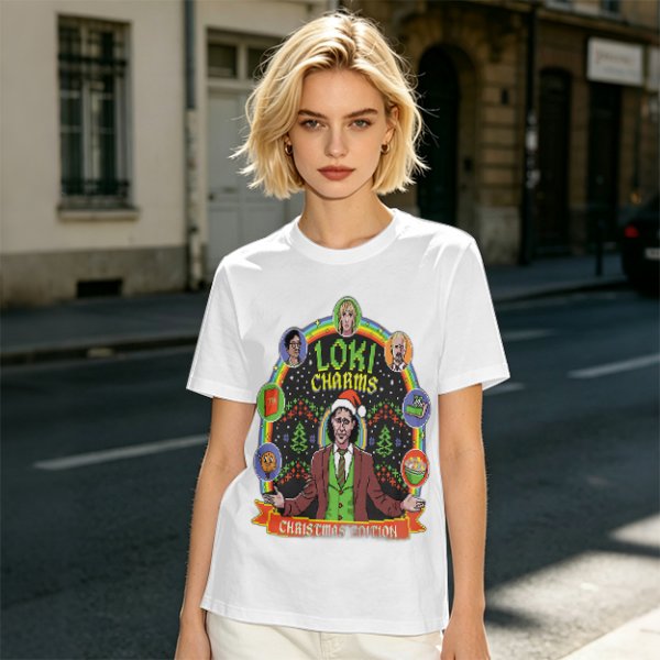 Loki Charms Christmas Edition Themed Graphic T-Shirt