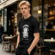 Oversized Army Green T-Shirt with Overthinking World Champion Brain Graphic