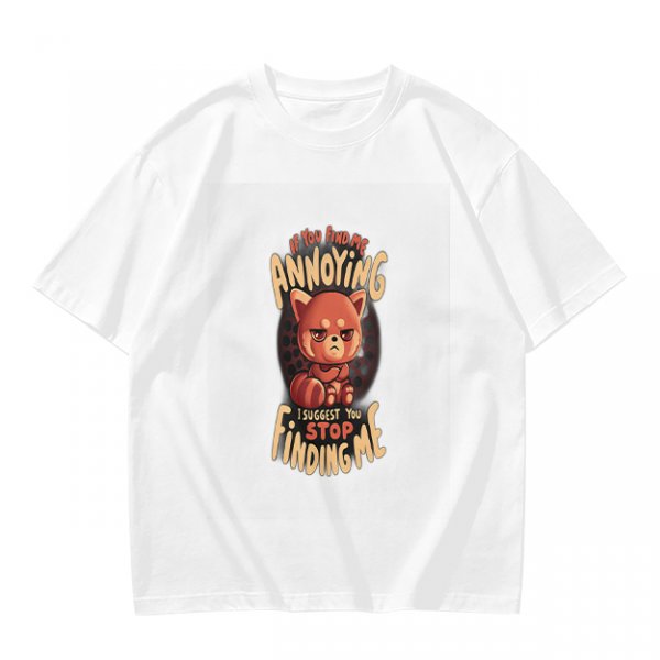 Olive t-shirt with annoyed red panda graphic and funny text
