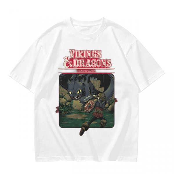 Vikings and Dragons T-Shirt with Fantasy Dragon Graphic