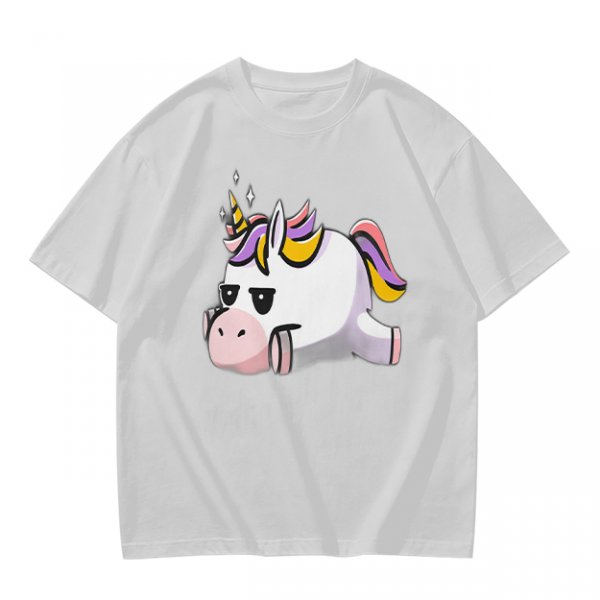 Olive T-Shirt With Grumpy Unicorn Graphic Print
