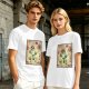 Olive T-shirt with Earthbender Character Vintage Art Print