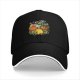 Black baseball cap with Lucky Vibes Only lucky cat and gold pot graphic