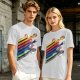 Studio Ghibli Characters Rainbow Stripe Graphic T-Shirt