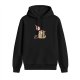 Black hoodie with cute chibi dragon graphic design