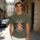 Olive t-shirt with black magic black coffee goat graphic print