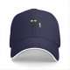 Black Baseball Cap With Cute Cat Holding Bloody Knife Print