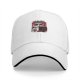 Black baseball cap with raccoon graphic doing the bare minimum