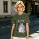 Olive green graphic tee with Totoro forest spirit print