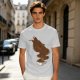 Olive T-Shirt With Coffee Wolf Steam Graphic Print