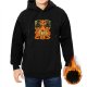 Black hoodie with Halloween pumpkin and character graphic print