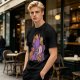 Olive T-Shirt with Cute Sleeping Purple Dragon and Treasure Artwork