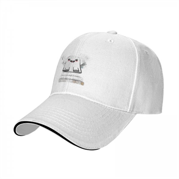 Black baseball cap with cute smiling ghost graphic