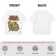 Olive green pizza graphic t-shirt with playful pizza slice characters