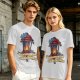 Olive t-shirt with lantern flame graphic and 'I'll follow you into the dark' text