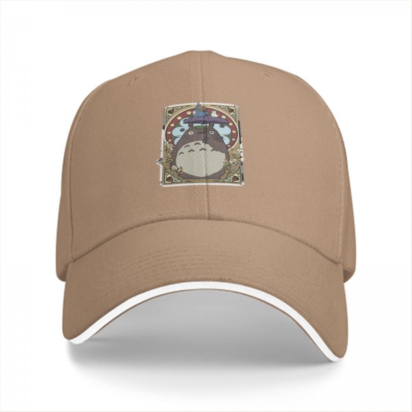 Black Baseball Cap With Totoro Art Nouveau Style Print
