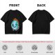 Olive T-shirt with Worn Burning Earth Graphic and 'Fine Thanks' Text