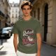 Olive graphic t-shirt with unicorn therapy and 'Even I Don't Believe In Myself' text