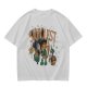 Olive t-shirt with Side Quest fantasy adventure graphic print
