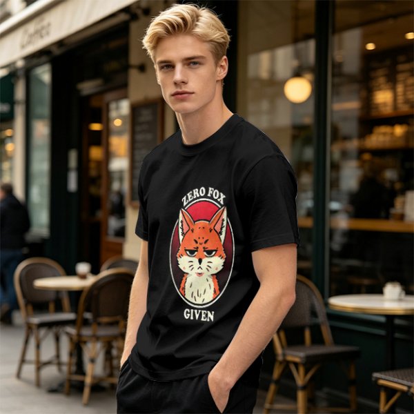 Olive T-Shirt With Zero Fox Given Grumpy Fox Graphic Print