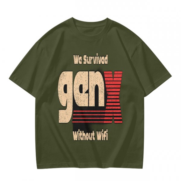 Gen X We Survived Without Wifi Graphic T-Shirt