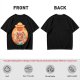 Olive T-Shirt Featuring Anime Character With Straw Hat Back View