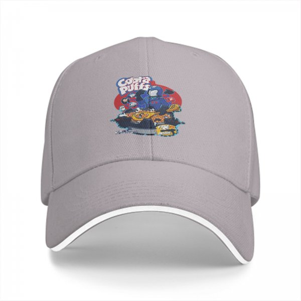 Black Baseball Cap With Cobra Puffs Graphic Print