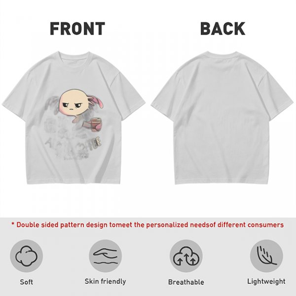 Olive T-shirt with Grumpy Axolotl Holding Coffee Print