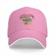 Black baseball cap with Trash Love raccoon and opossum heart graphic