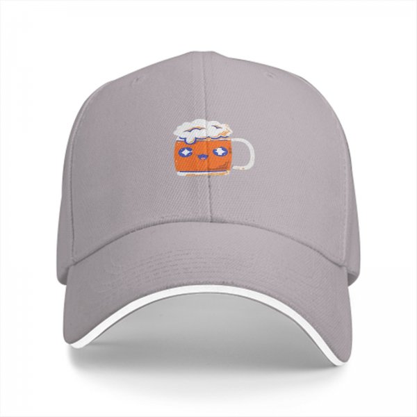 Black baseball cap with cute cartoon beer mug graphic