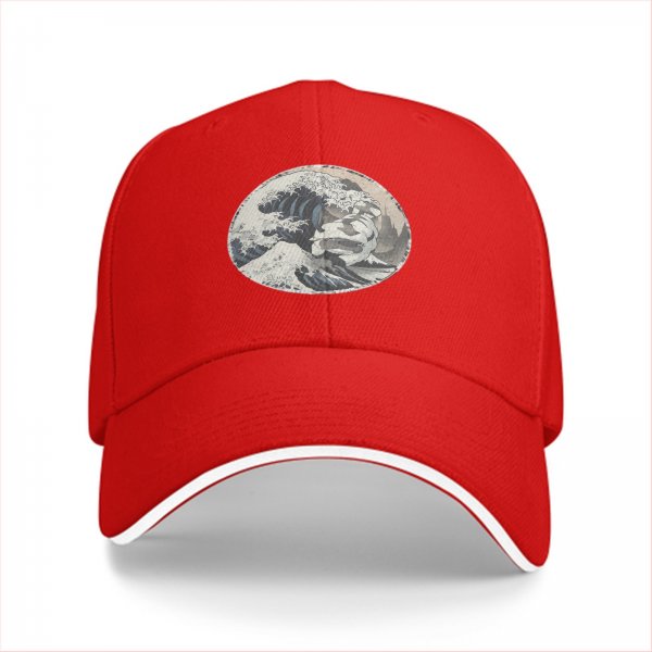 Black Baseball Cap with The Great Wave Off Kanagawa Print