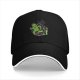 Black baseball cap with running cactus graphic design