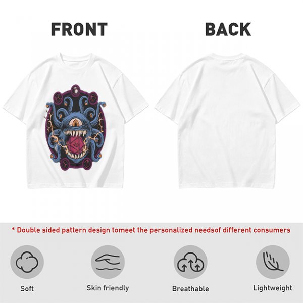 Olive T-Shirt With Dungeons & Dragons Beholder Monster Print