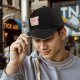 Black Baseball Cap With Pastel Cucumber Themed Graphic Print