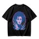 Olive T-Shirt With Neon Edward Scissorhands Portrait Print