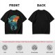 Olive green t-shirt with fantasy warrior silhouette graphic